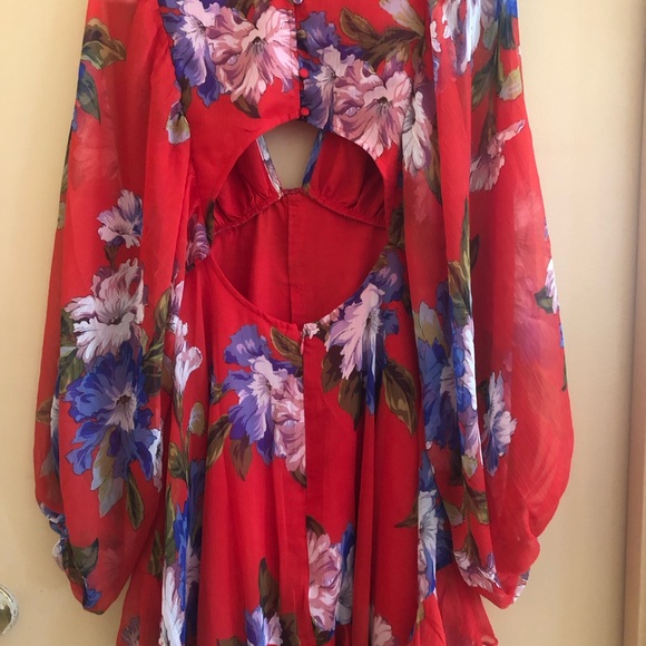 Red floral ASOS DESIGN Mini dress - Picture 5 of 6